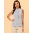 thumbnail image 3 of INSPIRE CHIC Blouses de Travail Sans Manches pour Femmes, Hauts CHIC à Volants Plissés Gris TG, 3 of 5