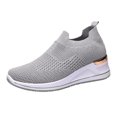 thumbnail image 2 of XIAQUJ Chaussures d'Entraînement Compensées pour Femmes Loisirs en Maille Respirante Extérieur Entraînement Physique Course Sport Espadrilles Décontractées Chaussures de Mode pour Femmes Gris 7.5(39), 2 of 9