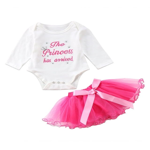 La Princesse Est Arrivée Bébé Fille Retour à la Maison de l'Hôpital Tenue Robe Tutu Blanc 0-6 Mois