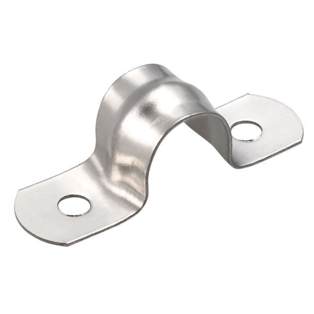 Unique Bargains 12mm Rigid Pipe Strap, 304 Stainless Steel, 2 Holes Clamps, 20 Pcs