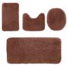 Lksixu 4 Pieces Bathroom Rugs Set for Bathroom, Soft Shaggy Microfiber Bath Mats with Toilet Lid Cover and U-Shape Bath Carpet, Non-Slip Absorbent Quick Dry Shower Rug Machine Washable for Tub