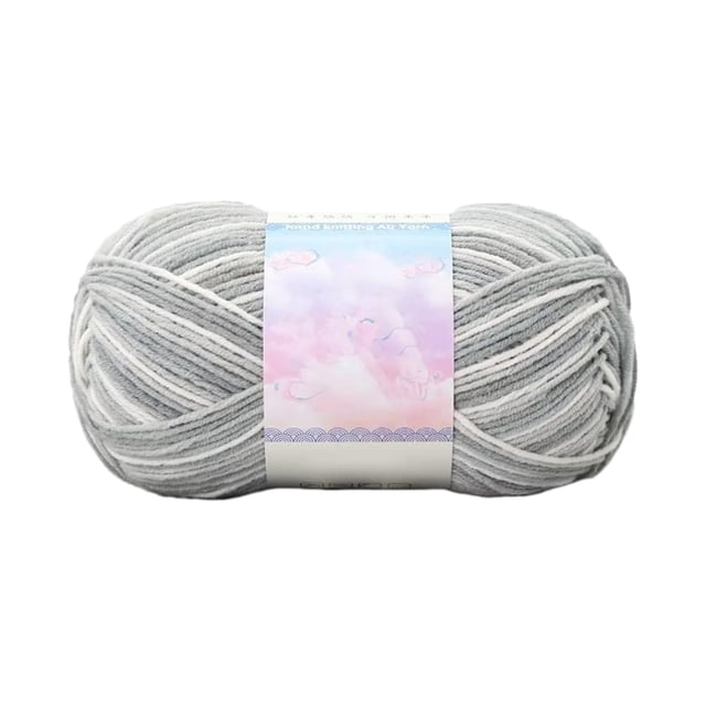 YoGold Crochet Yarn Multi-Colored Acrylic Knitting Hand Knitting Weaving Yarn Crochet Thread Milk Cotton Wool Yarn Tie Dyes Color Thick Wool Yarn For Knitting Crochet Gray