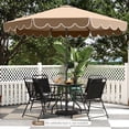 thumbnail image 4 of Costway 10 FT Patio Umbrella with Crank Tilt Adjustment Ruffles Vented Top 8 Ribs Brown, 4 of 10