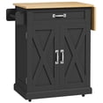 thumbnail image 1 of HOMCOM Foldable Kitchen Island with Storage Drawer, Rolling Utility Cart, 1 of 10