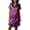 Purple, variant on Jovati Casual Loungewear Sleepshirt Dress for Women, Short Sleeve, V-Neck, Button Front, Satin Blend, Midi Length, Lightweight Nylon Spandex