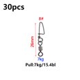thumbnail image 1 of 30 Pack Ball Bearing Fishing Swivels Snap Coastlock Fishing Line Connector Stainless Steel Fishing Swivels Fish Tackle Tools, 1 of 12