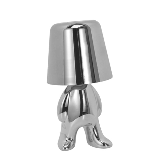 Mistaha Creative Touch Control Dimmable Thinker Miniature Lamp - Silver with Three Light Colors - 8047 Standing Style