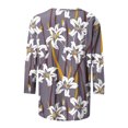 thumbnail image 5 of Pompotops T-shirt Ample Imprimé pour Femme Blouse à Manches 3/4 Col Rond Hauts Décontractés Liquidation, 5 of 5