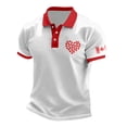 thumbnail image 1 of Canada Day Shirt Short Sleeve Button Down Polo Shirt Basic Maple Leaf Dress Shirts for Men, 1 of 3