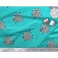 thumbnail image 2 of Soimoi Rayon Fabric Leaves Block Decor Fabric Printed Yard 42 Inch Wide, 2 of 5