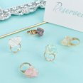 thumbnail image 4 of 5PCS Raw Crystal Natural Stone Ring Statement 5 Styles 0.6inch Inner Diameter Crystal Adjustable Finger Rings Stylish Golden Tone Brass Rings for Man Woman Decoration, 4 of 5