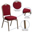 thumbnail image 2 of HERCULES Series Crown Back Stacking Banquet Chair in Burgundy Fabric - Gold Frame, 2 of 9