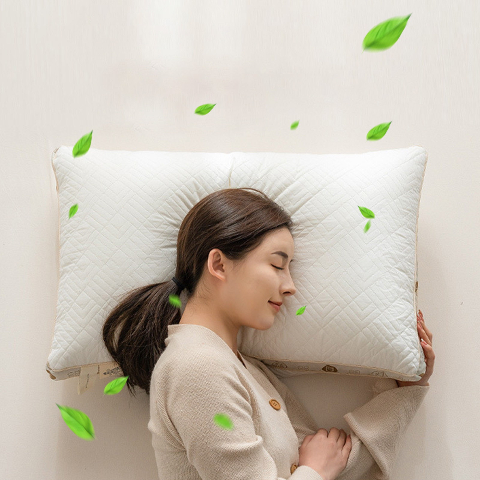 Soy Fiber Sleeping Pillow Soft Breathable Bed Pillow,Natural Fiber Filling Ergonomic Support Pillow Core,Comfortable Neck Shoulder Support Sleep Pillow,Washable Durable Hotel Home Bedding Pillow