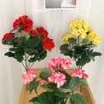 thumbnail image 4 of YAOMOBB Fade-proof Artificial Flowers Artificial Begonias Flowers Set of 2 with Stems Realistic Faux Red Flowers for Wedding Photo Props and Home Decoration, 4 of 7