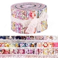 thumbnail image 2 of 36 Pieces Jelly Fabric Roll 2.5 Inch Roll Up Fabric Quilting Strips Floral Printed Craft Fabric Bundle Precut Patchwork with Assorted Patterns , Floral B 36PCS, 2 of 8