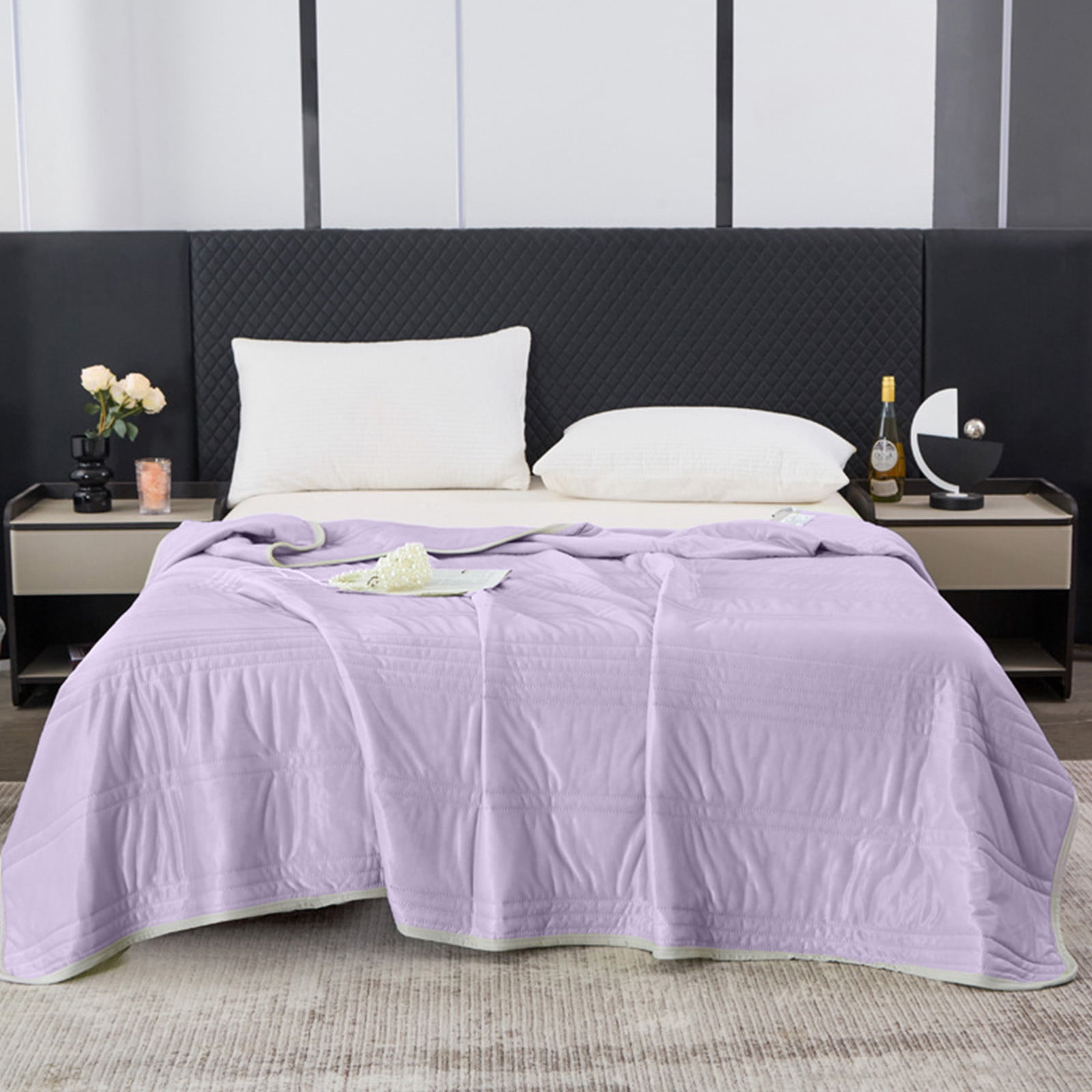 SROBPTY Summer Quilt, Double Bedding Quilt Summer Cooler Quilt Suitable for All Seasons Soft Cover Quilt 60 Inches By 79 Inches