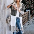 thumbnail image 1 of Boho Cardigan Ladies Paneled Contrast Striped Pocket Cardigan Long Jacket on Clearance, 1 of 7