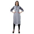 thumbnail image 2 of Moomaya Kurti Indienne Imprimée Tunique en Coton pour Femme Col Mandarin Kurta Longueur Genou, 2 of 6