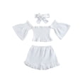 thumbnail image 2 of Kmbangi hors Manches Évasées Tops + Short à Volants + Bandeau Noeud, 2 of 6