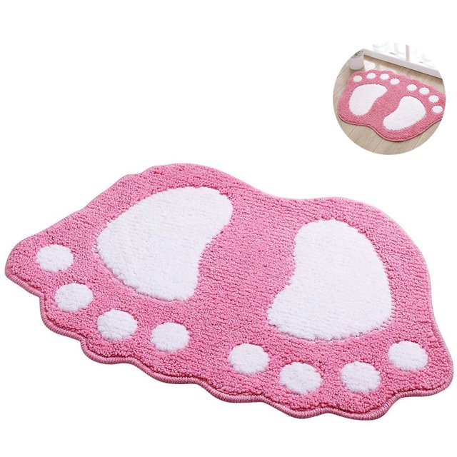 Cute Foot Pads Soft Microfiber Bathroom Rug Non Slip Doormat Cute Large Doormat Absorbent Carpet for Bedroom Kitchen Carpet