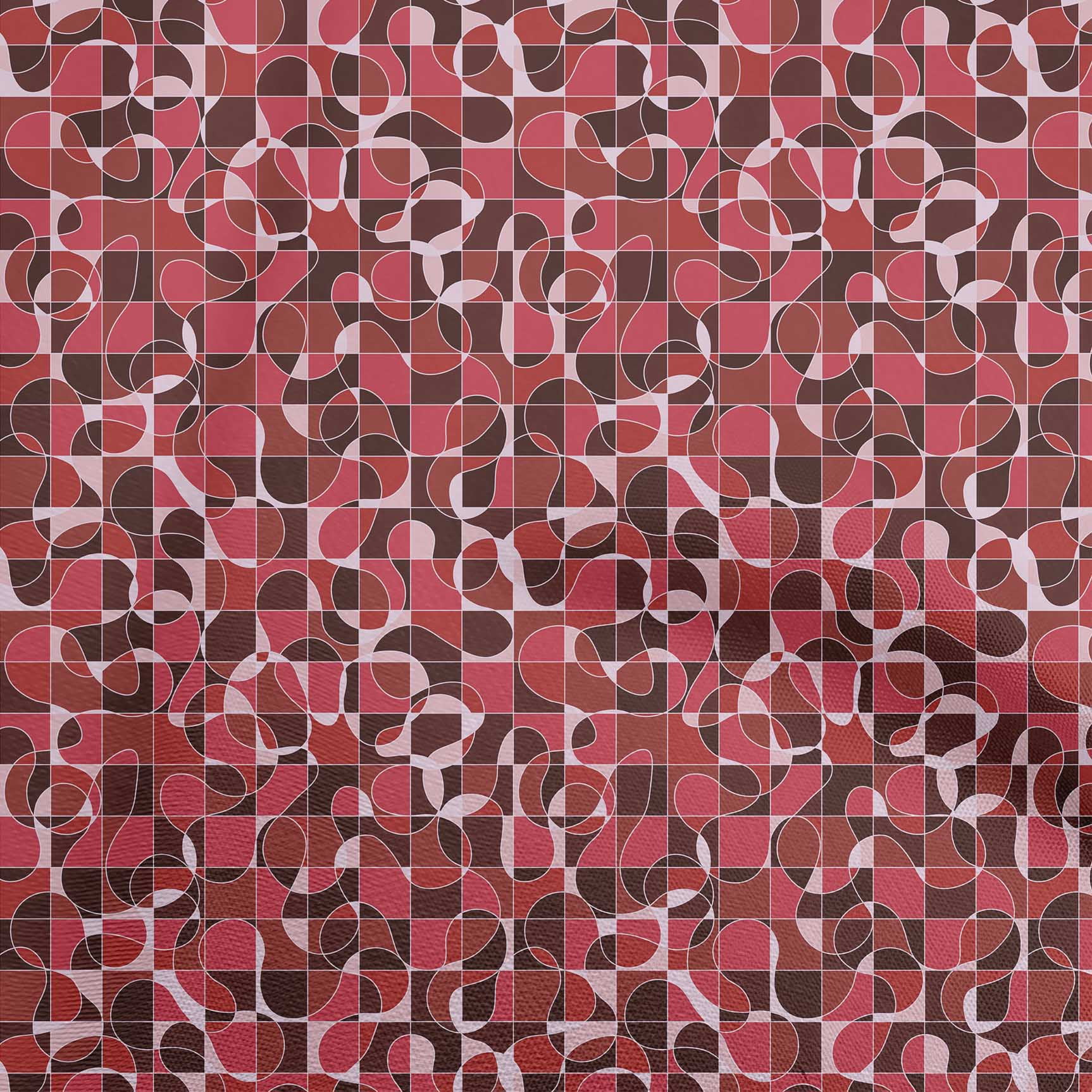 oneOone Rayon Red Fabric Abstract Fabric For Sewing Printed Craft Fabric By The Yard 56 Inch Wide
