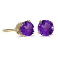 thumbnail image 1 of Boucles d'Oreilles Améthyste 0.80ct Pierre de Naissance Février Or Jaune 14k, 1 of 2