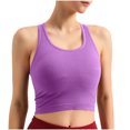 thumbnail image 1 of Ltctricy Women's Crop Tank Tops with Built in Bra Ribbed Knit Crew Neck Racerback Slim Sleeveless Workout Tops Athletic Yoga Shirts, 1 of 7