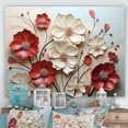 thumbnail image 1 of Designart Décoration Murale d'art Floral, art Mural Floral, Double Étreinte de Fleurs Cramoisies Rouges et Blanches, Grande Toile Murale, 40x30 Pouces, 1 of 5
