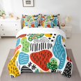thumbnail image 2 of Abstract Graffiti Bed in a Bag King 7 Pieces,Hippie Doodle Ombre Comforter Set Reversible Rainbow Hand Drawn Design,Ultra Soft & Breathable Bedding Sets with Comforter,Sheets,Pillowcases & Shams, 2 of 5