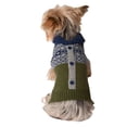 thumbnail image 1 of Holiday Time Green Fair Isle Cardigan Dog Sweater, 1 of 3