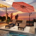 thumbnail image 2 of Gymax 10Ft Offset Hanging Umbrella Patio Outdoor w/ 32 Solar LED Lights Orange, 2 of 10