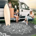 thumbnail image 2 of Findosom 8'x10' Waterproof Boho Outdoor Rug, Foldable Reversible Plastic Straw Rug, Large Patio Rug for Outdoors, RV, Patio, Backyard, Deck, Picnic, Beach, Camping Gray, 2 of 6
