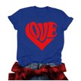 thumbnail image 2 of Meichang T-Shirt de la Saint-Valentin pour Femmes Mignons Cœurs Graphiques Hauts Mignons T-Shirts de Vacances Manches Courtes Col Rond Mode 2025, 2 of 4