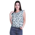 thumbnail image 4 of Moomaya Hauts Sans Manches en Jersey de Coton à Volants pour Femmes Blouse d'Été Imprimée pour Femmes, 4 of 4