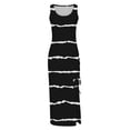 thumbnail image 3 of Womens Sleeveless Tight Maxi Dress Side Slit Drawstring Ruched Slim Fit Tank Dress U Neck Summer Club Beach Sun Dresses, 3 of 4