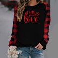 thumbnail image 1 of Pisexur Chandail de la Saint-Valentin pour Femme, Mode, Coupe Ample, Imprimé de Cœurs, Blouse à Manches Longues, Col Rond, Chandail Décontracté, Hauts, Blouses, 1 of 5