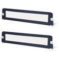 thumbnail image 1 of Gymax 2PCS 71'' Toddler Foldable Bed Rail w/ Adjustable Safety Strap Bedrail Guard Blue, 1 of 10