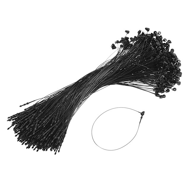 Unique Bargains Snap Lock Pins Loop Price Tag Fastener Plastic Tags Ties black 7 inch 1000pcs