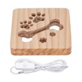 thumbnail image 2 of LED Night Light, Carved Hollow Cute 3D Night Lamp Bone Paw Print Pattern  for Office for Bedroom, 2 of 8