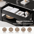 thumbnail image 3 of Fullfurnique Lift Top Coffee Table with Hidden Compartment & Open Shelf, Black, 3 of 7