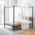 thumbnail image 1 of Gymax Full Size 4-Post Canopy Bed Frame Rustproof Metal Noise-free with Foot Pads, 1 of 10