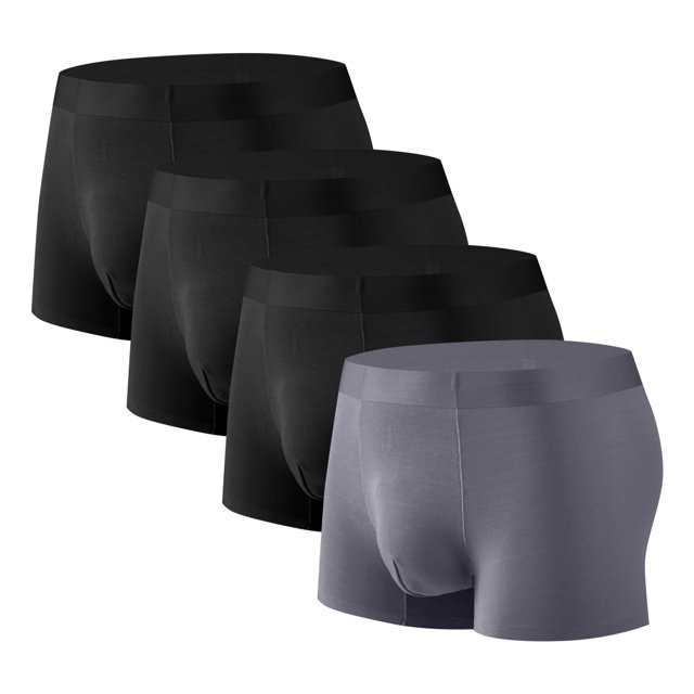 Plebaso Mens Boxer Briefs Stretch Comfortable Quick Dry Underwear Soft Breathable Boxers for Men (4 Pack)