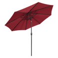 thumbnail image 4 of CorLiving Pegasus 9ft Round Tilting Patio Umbrella with Solar Powered LED Lights and Powder-Coated Steel Frame, Burgundy, 4 of 8