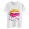 thumbnail image 4 of Birdeem Womens Fashion Printed Round Neck Short Sleeve T-Shirt Blouse Loose Tops, 4 of 12