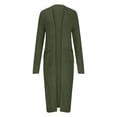 thumbnail image 4 of Yuyuzo Womens Maxi Cardigans Long Sleeve Open Front Ribble Knit Solid Color Sweater Outwear Coat Cardigan, 4 of 5