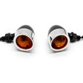 thumbnail image 3 of Krator 2pc Black / Chrome Motorcycle Turn Signals Lights Compatible with Suzuki Savage LS 650, 3 of 6