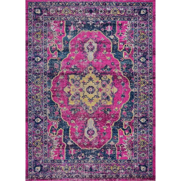 LaDole Rugs Tapis Persan Bleu Lilas, 7 Pieds10 Pieds x 10 Pieds5 Pieds, Intérieur/extérieur, Résistant aux Taches