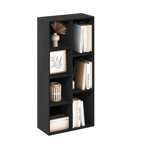 Furinno LUDER Étagère du livre, 7-Cube Bibliothèque, bibliothèque, 9.4 x 19.5 x 41.7, pour le salon, Chambre, Bureau à la maison, Darkwood