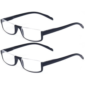 EcoNesxp Spring hinged men's and women's rear frame half-moon shaped reading glasses 2 pairs