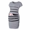 thumbnail image 5 of Vêtements de Grossesse Offres de l'Action de Grâce Liquidation Été Vêtements de Maternité pour Femmes Col Rond Manches Courtes Volants Pli Hauts de Grossesse, 5 of 5